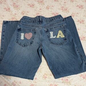 Hollister Blue Jeans with 'I ♥ LA' Design